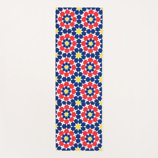 Tapis De Yoga Impression abstraite avec étoiles et x-es (Devant)