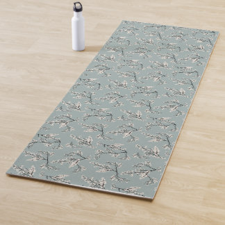 Tapis De Yoga Impression botanique verte sauge florale moderne