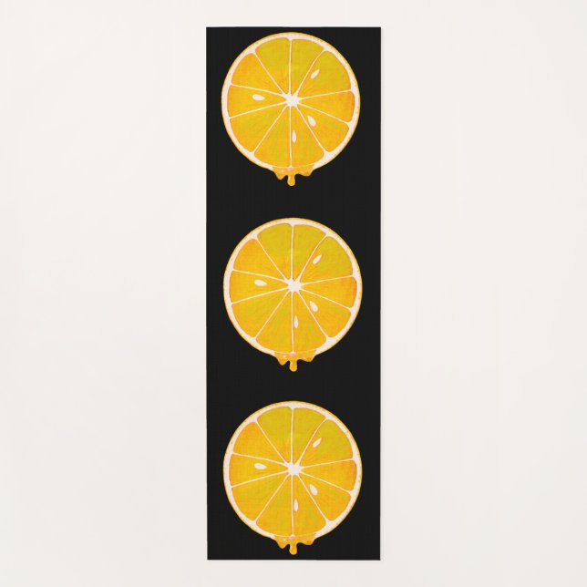 Tapis De Yoga impression en tranches de citron (Devant)