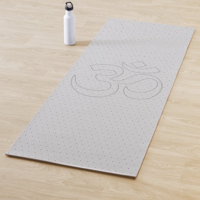 Tapis De Yoga Impression numérique en cuir blanc perforé (En situation)