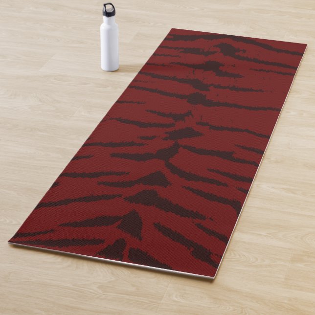 Tapis De Yoga Impression numérique rouge Tiger (En situation)