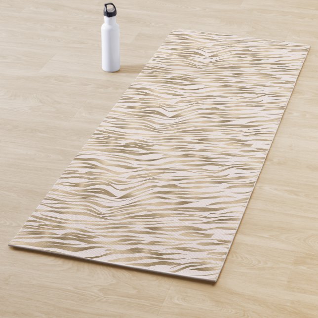 Tapis De Yoga Impression Zèbre Or (En situation)
