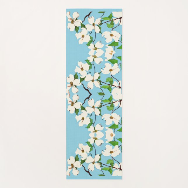 Tapis De Yoga imprimé de fleurs de bois (Devant)