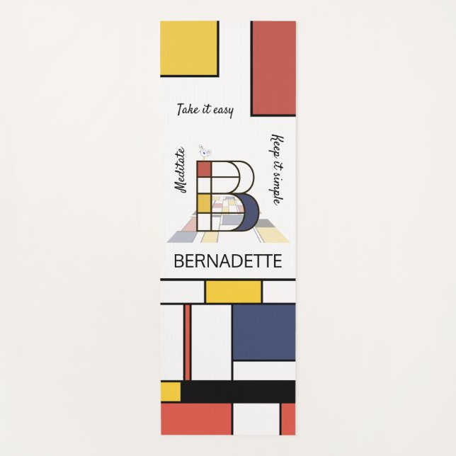 Tapis De Yoga Incredible Neoplasticism Art Monogram. Letter B (Devant)