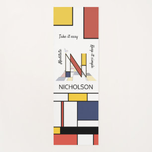 Tapis De Yoga Incredible Neoplasticism Art Monogram. Letter N