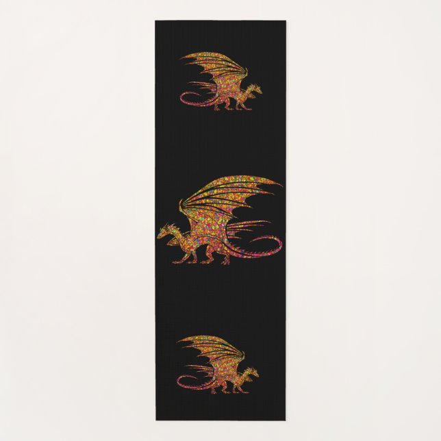 Tapis De Yoga Incroyable Dragon Mosaïque  (Devant)