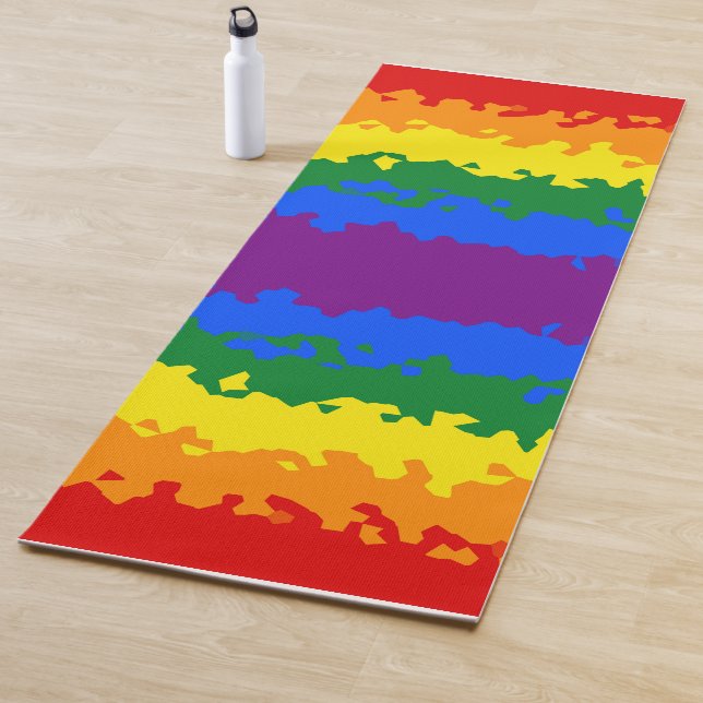 Tapis De Yoga Indicateur Gay pride Abstrait (En situation)
