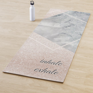 Tapis De Yoga Inhale Exhale Elégant Space Marble Gold Sprinkine