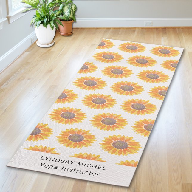 Tapis De Yoga Instructeur de Yoga de tournesol (Créateur téléchargé)