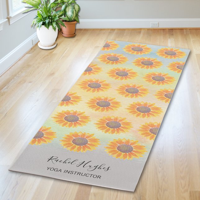 Tapis De Yoga Instructeur de Yoga de tournesol (Créateur téléchargé)