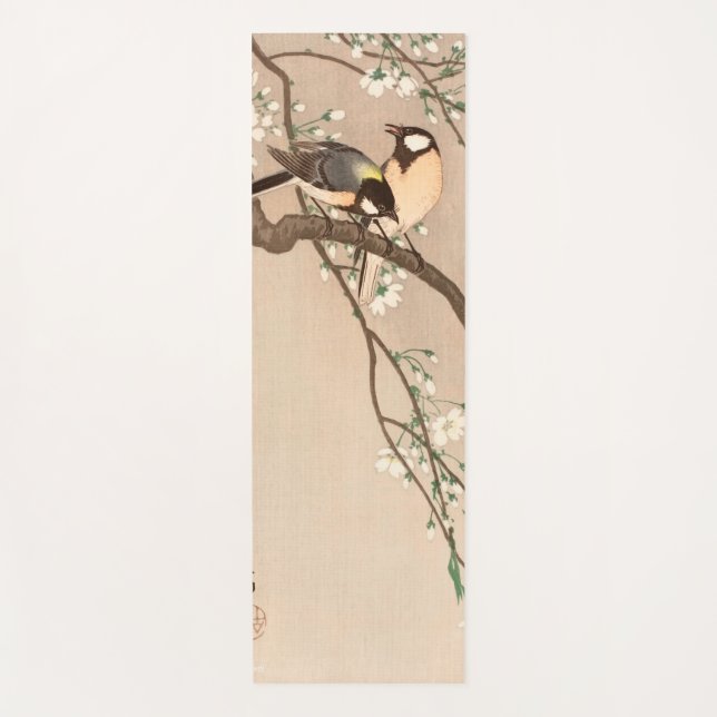 Tapis De Yoga Japonais Asiatique Koson Bird Chickadee Songbird (Devant)