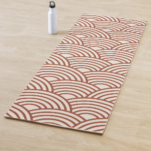 Tapis De Yoga Japonaise Seigaiha Vave Rust Terracotta