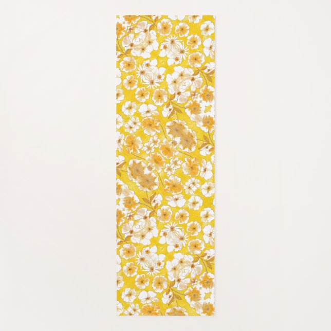 Tapis De Yoga Jardin botanique Mazipoodles - Butterscotch Jaune (Devant)