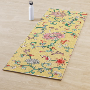Tapis De Yoga Jardin de pivoine rose asiatique sur Pastel Butter