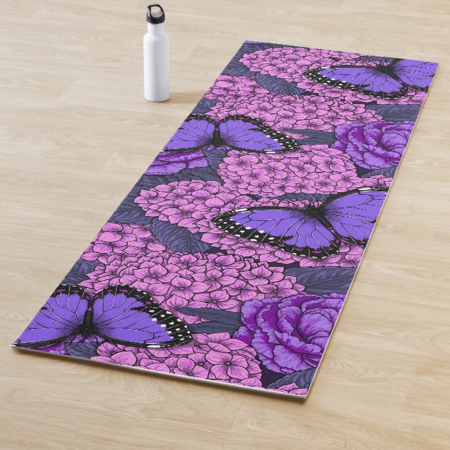 Tapis De Yoga Jardin morpho bleu 2 (En situation)