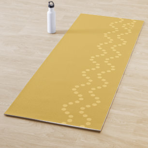 Tapis De Yoga Jaune Moutarde Initiales Minimals à Points et Lign