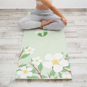 Tapis De Yoga Jazmines doux Monogramme floral
