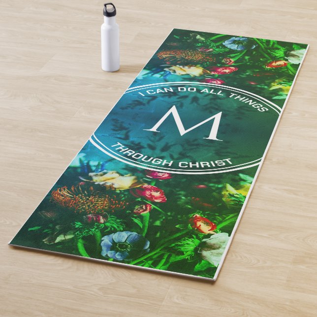 Tapis De Yoga JE PEUX FAIRE TOUTES LES CHOSES Christian Monogram (En situation)