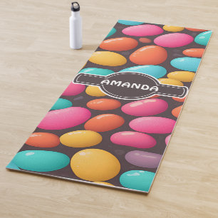 Tapis De Yoga Jelly bean Mosaic coloré Motif personnalisé