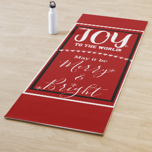 Tapis De Yoga Joie Paix Rouge