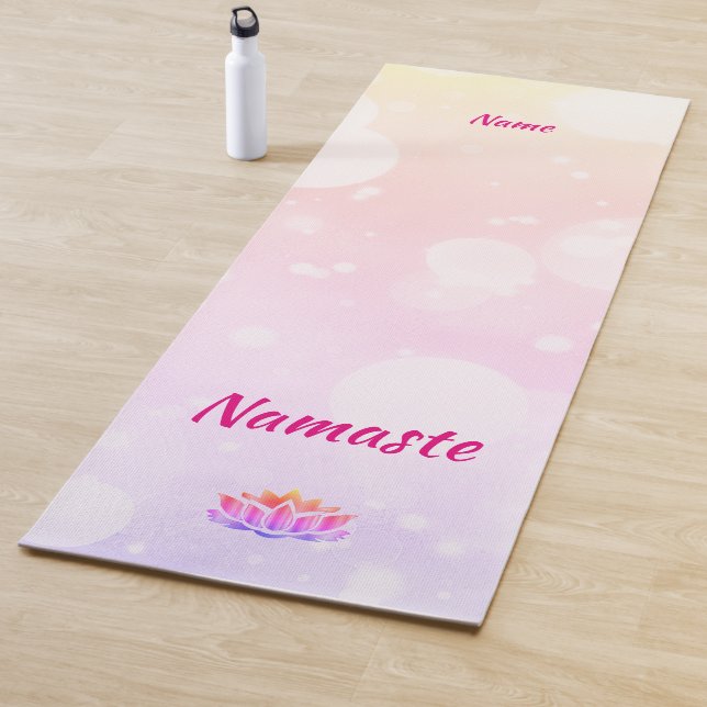 Tapis De Yoga Joli design personnalisé Namaste Lotus (En situation)
