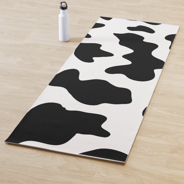 Tapis De Yoga joli imprimé noir et blanc de vaches laitières de  (En situation)