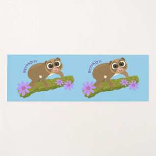 Tapis De Yoga Joli lenteur loris sur dessin de branche