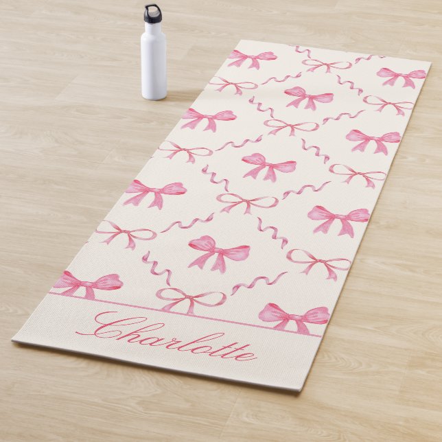 Tapis De Yoga Joli Nœud Rose (En situation)