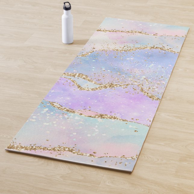 Tapis De Yoga Joli Pastel Agate | Aquarelle de la veine Parties  (En situation)