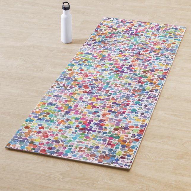 Tapis De Yoga Joli Rainbow Coloured Paint Drops (En situation)