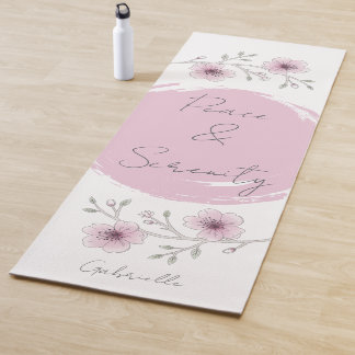 Tapis De Yoga Joli rose Fleur Floral Personnalisé