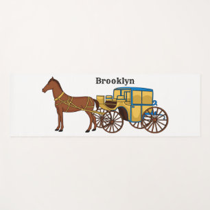 Tapis De Yoga Jolie illustration de cheval et de calèche royale