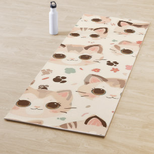Tapis De Yoga Jote Cat Cartoon Drôle Motif