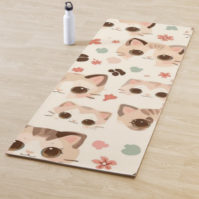 Tapis De Yoga Jote Cat Cartoon Drôle Motif (En situation)