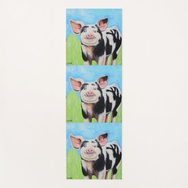 Tapis De Yoga Joyeuse peinture de petit cochon (Devant)