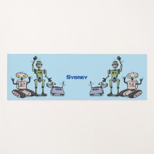 Tapis De Yoga Joyeux joli dessin de trois robots trio