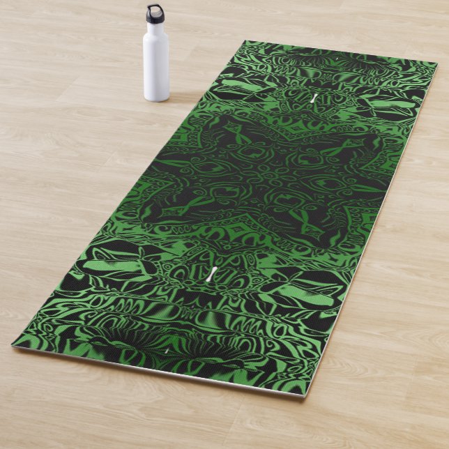 Tapis De Yoga Kaleidoscope vert (En situation)
