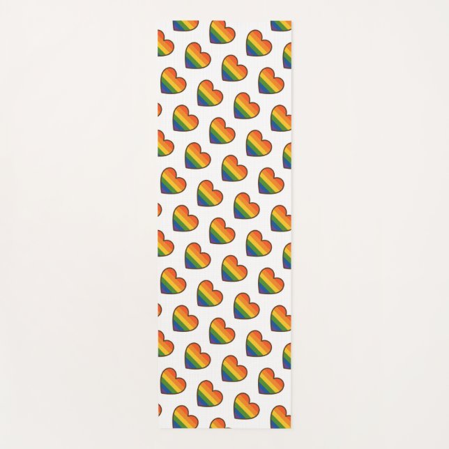 Tapis De Yoga Kawaii LGBTQ+ Pride Coeur (Devant)