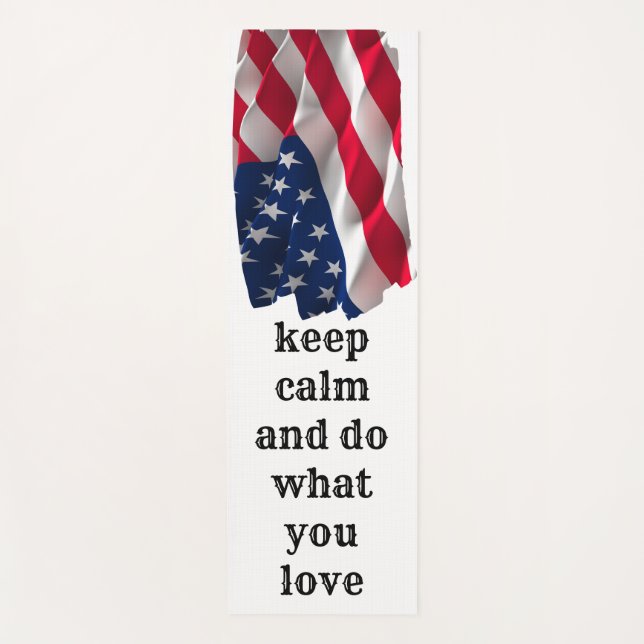 Tapis De Yoga keep calm affirmational quote and vibrant flag (Devant)
