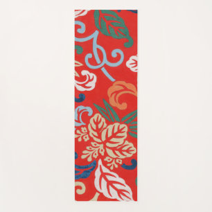 Tapis De Yoga Kimono japonais hawaïen rouge : Vintage floral
