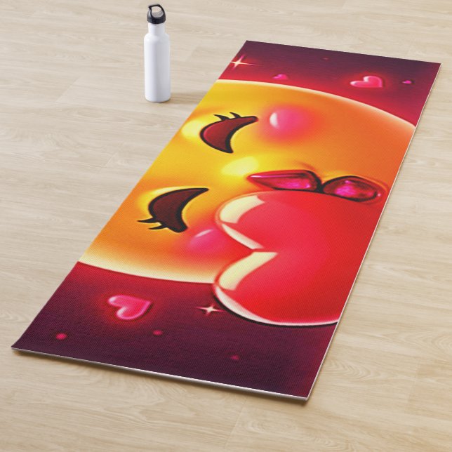 Tapis De Yoga Kiss Emoji: Love and Hearts Art (En situation)