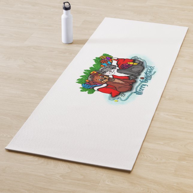 Tapis De Yoga Kitty et chiot, Happy XMas (En situation)