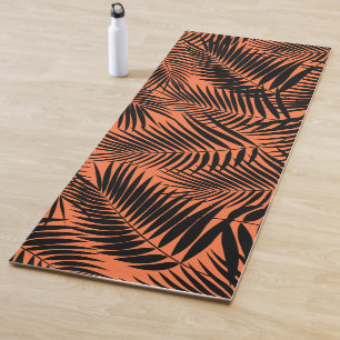 Tapis De Yoga Kona Palms Feuille Hawaïenne Tropical - Mandarine