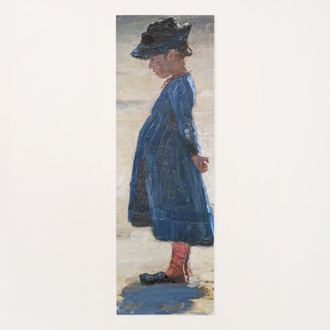 Tapis De Yoga Kroyer - Petite fille debout sur Skagen Beach (Devant)