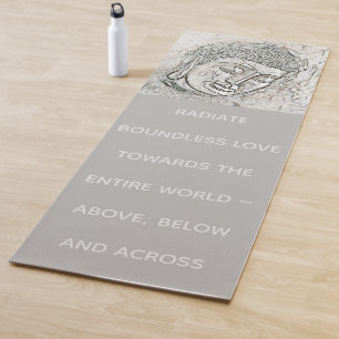Tapis De Yoga La citation grise de portrait de Bouddha rayonnent