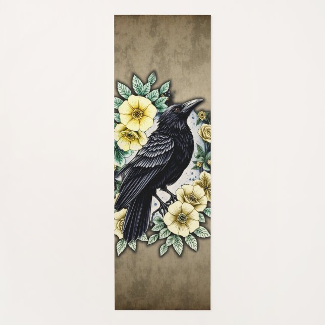 Tapis De Yoga La grâce et l'élégance du corbeau. (Devant)