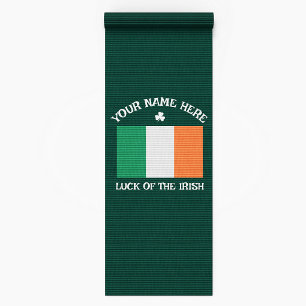 Tapis De Yoga La Saint-Patrick Drapeau Irlande Nom Personnalisé