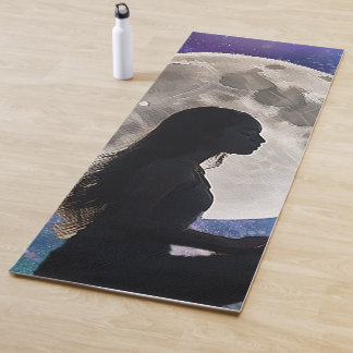 Tapis De Yoga La sérénité lunaire de Harmony : Fille du Mystique