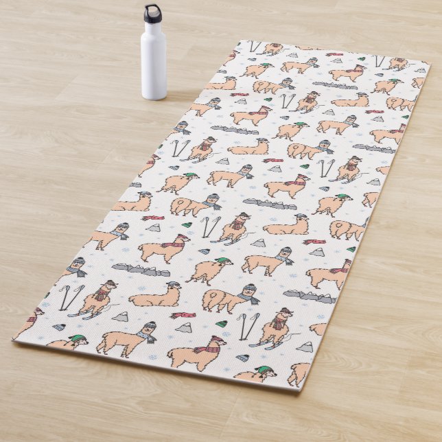 Tapis De Yoga Lamas dans le motif de ski de casquettes et (En situation)