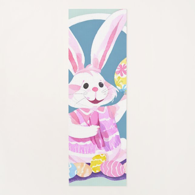 Tapis De Yoga lapin avec oeufs de pâques (Devant)
